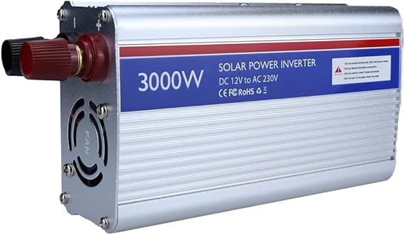 Surakey Car Power Inverter 3000W DC 12V to 220V AC Converter Car Charger Adapter with USB Port for Phones Tablets Laptops Car Audio & Video Accessories (Silver)