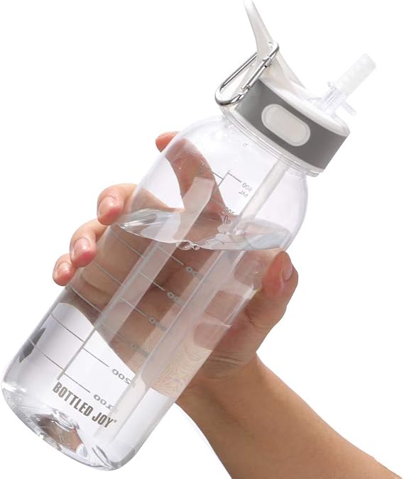 Water Bottle BPA-Free 32oz Water Bottles with Straw Lid Leakproof Tritan Water Jugs Dishwasher Safe Drinking for Home Fitness Outdoor Hiking Workouts
