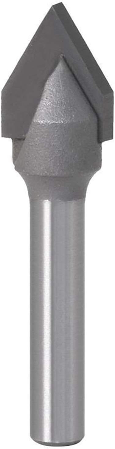 Zkenyao-Router Bit 6mm Shank 1/4 Shank Bit CNC Solid Carbide End Mill 3D Router Bits for Wood 60 Deg Tungsten Woodworking Milling Cutter, Use Safety Reliable (Cutting Edge Length : 6mm Shank)
