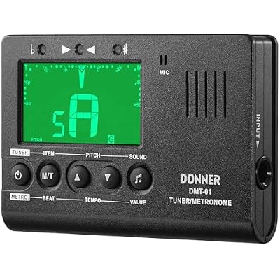 Donner Metronome Tuner for All Instruments - Guitar, Bass, Violin, Ukulele, Trumpet, Chromatic, Clarinet, Flute, 3 in 1 Digital Metronome with TunerMetronomeTone Generator, DMT-01