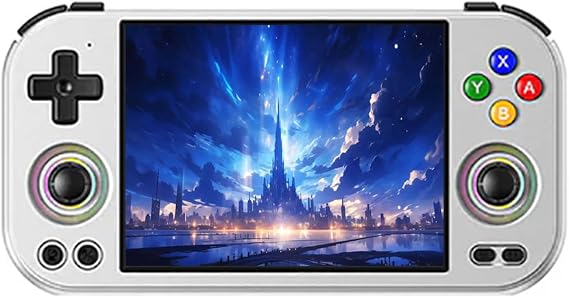 ANBERNIC RG477M Dimensity 8300 Handheld Game Machine Android14 System 4.7 Inch Touch WiFi/Bluetooth Function Whole Joystick RGB Light 5300mAh Silver 12+256GB