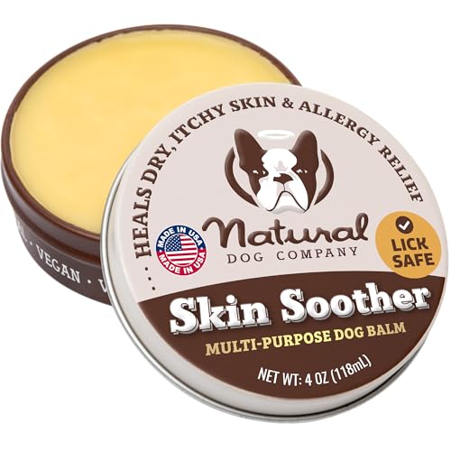 Natural Dog Company Skin Soother Balm, Protects from Hot Spots, Itching and Irritation Relief, Allergy Dog Lotion, Dog Moisturizer & Rash Cream with Coconut Oil & Vitamin E for Pets, 4 oz Tin