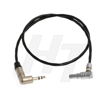 HangTon Timecode Sync Cable 3.5mm TRS 00B 4 Pin Right Angle for Tentacle Sync RED Epic Scarlet Camera DSMC2 MONSTRO Helium Zaxcom QRX100 50cm