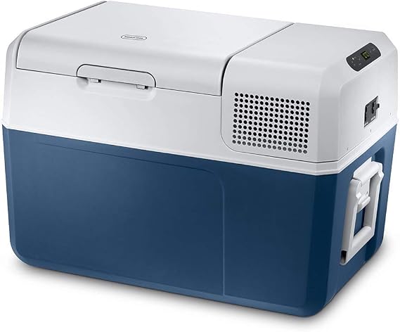 Mobicool MCF60-58 l Compressor Cooler, Blue/Grey, Cool Box 12/24 V DC / 100-240 V AC, Mini Fridge for Car, Truck, Boat, Motorhome and Power Socket