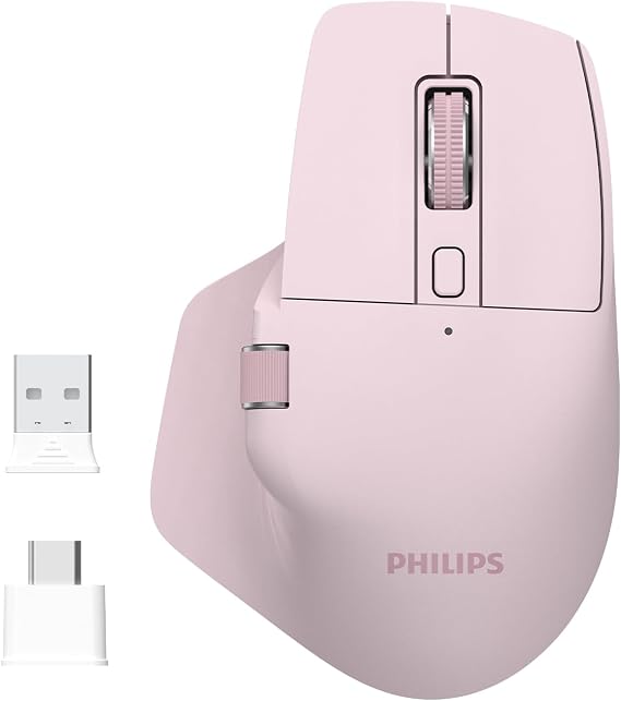 Philips SPK7858 Bluetooth Kablosuz Çift Modlu 4000DPI 7 Tuşlu Optik Mouse Pembe