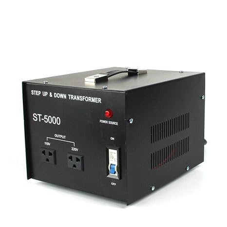 YIYIBYUS ST-5000 Voltage Transformer Converter Heavy Duty Step Up/Down Power Converter for Conversion Between 110 Volt and 220 Volts,with Circuit Breaker,4000Watts,CE Certified,Black