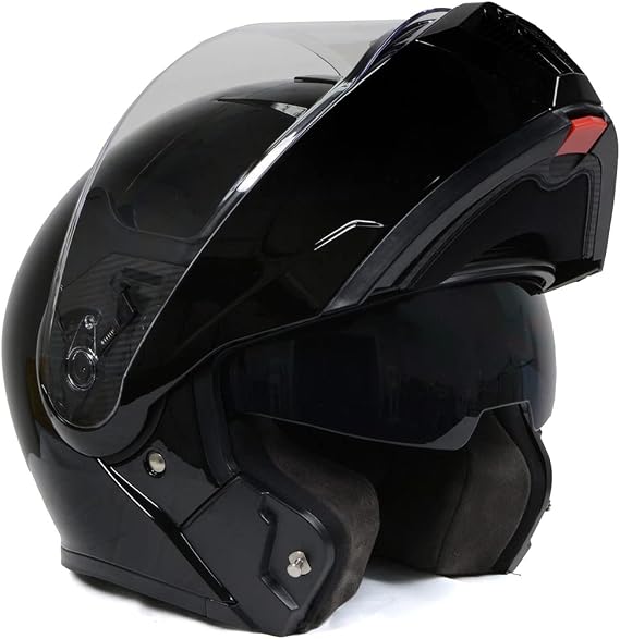 Milwaukee Helmets MPH9813DOT Gloss Black 'Menace' Advanced Motorcycle Modular Helmet for Men and Women Biker w/ Drop Down Visor - X-Large