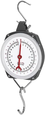 PFIFF 103108 Quick Dial Scales with Impact-Resistant Metal Housing and Plexiglass Front Including Two Stainless Steel Hooks 150 kg