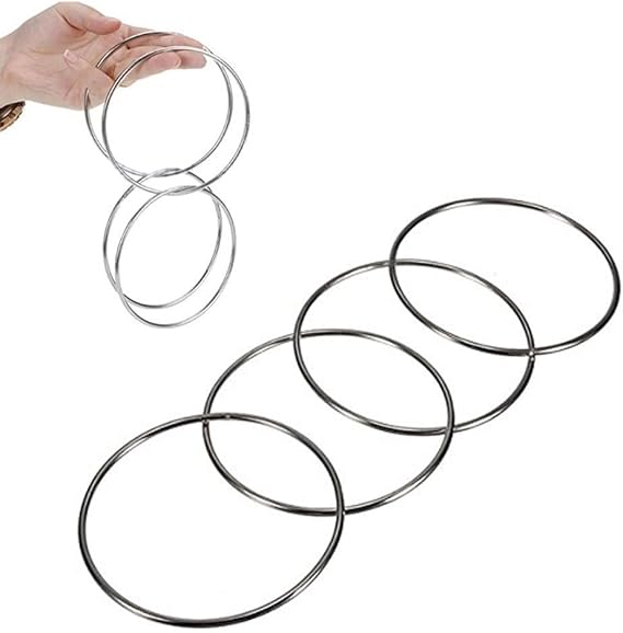 Cooplay Magic Trick 4 Chinese Linking Rings Set for Stage Magic Trick Adult Prop