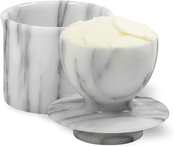 Norpro Marble Butter Keeper,Off-White
