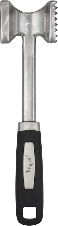 Jim Beam Heavy Duty Construction Meat Tenderizer with Soft Grip Handle, Medium.