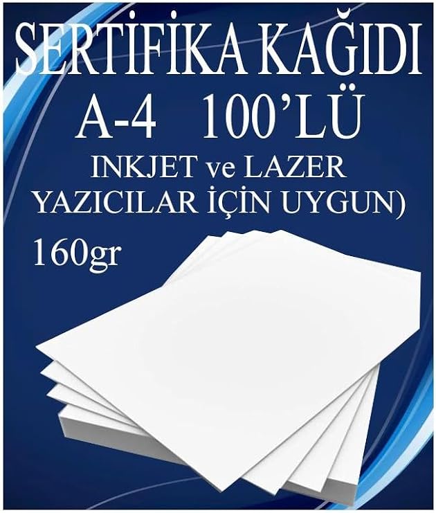 A4 Certificate Paper Thick 100 Pieces Weighted Copy Paper 160 gr 21x29.7 cm Thick Printing Paper Compatible with All Printers
