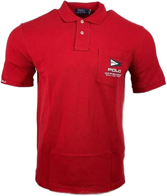 Polo Ralph Lauren Men's P-15 Classic Fit Cotton Polo Shirt (Large, Red)
