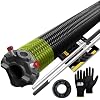 Garage Door Torsion Spring 207x2x20 for Right Side of Garage Door with Winding Bars, 1" Nylon Bushing, and Gloves Heavy Duty Precision E-Coating Minimum 30,000 Cycles (Black Cone)