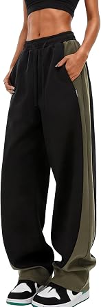 EMMIOL Wide Leg Sweatpants for Women, High Waisted Baggy Joggers, Barrel Leg Lounge Pants with Pockets