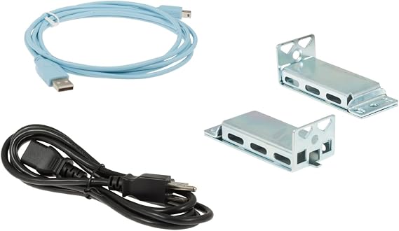 CablesAndKits Compact Switch Accessory Kit Compatible with Cisco 3560CG/3560CX/3560CPD/2960CG/2960CX, USB Console Cable, AC Power Cord, Rack Mount Brackets, 19-Inch Rack Hardware