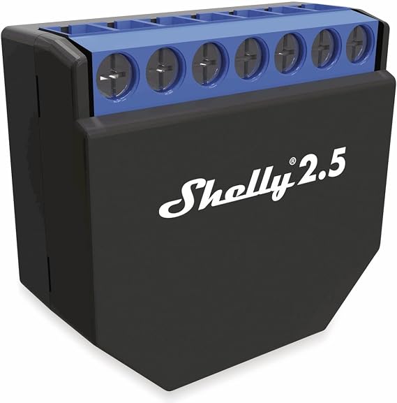 Shelly 2.5 | WiFi Smart Relay Switch with Power Metering | Home Automation | Alexa & Google Home Compatibility | iOS Android App