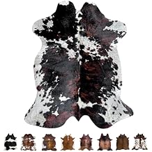rodeo Genuine Cowhide Rug: Real Animal Print Rug for Western Home Decor & Rustic Cow Rugs for Living Room - Hand-Picked Western Rugs, 6x7ft - Unique Country Style Hide Decor - Dark Chocolate