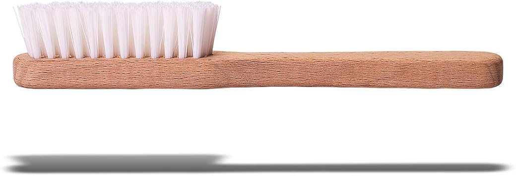 Shoe Cleaning Brush Stiff Bristle Dirt & Mud Remover White Nylon Bristles for Sneakers, Boots & All Footwear