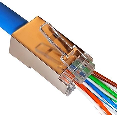 RJ45 Pass Through Network Cable Modular Plug 8P8C Connector End (1000pcs; Cat5; Shielded)