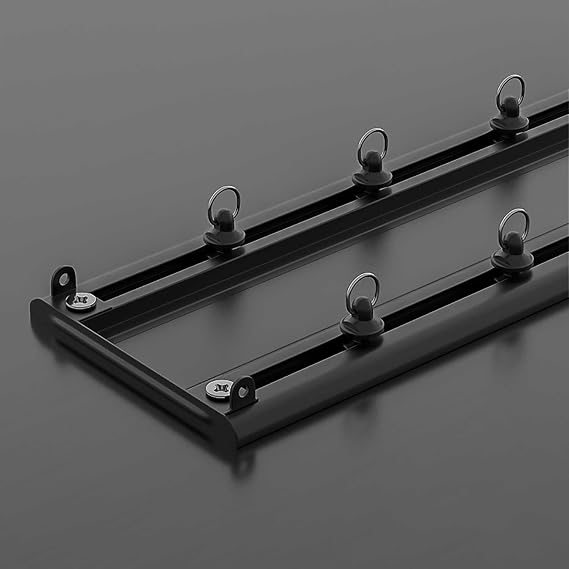 Double Curtain Track Ultra-Thin Aluminum Alloy Track Heavy Duty Ceiling Curtain Track Ceiling Curtain Rod Door Curtains for Curtains for Living Room Bedroom Room(Black,4.1m(13.5ft))