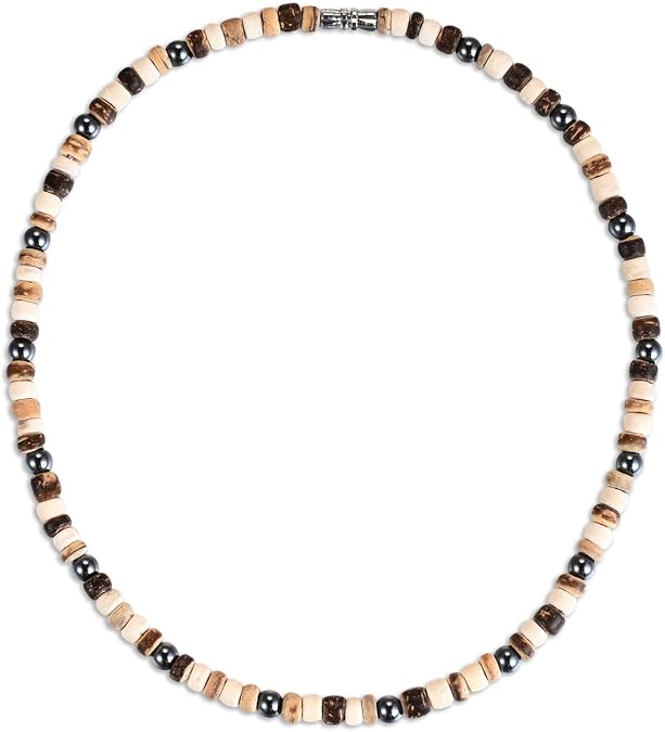 Adjustable Puka Brown Hematite Shell Necklace