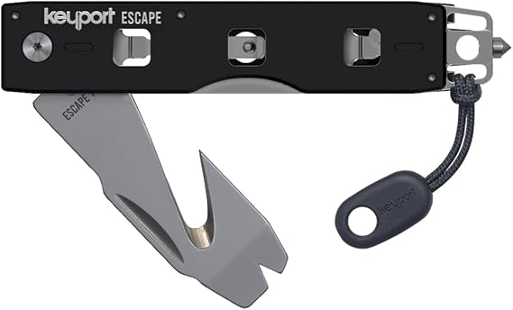 Compact Vehicle Emergency Multi-Tool - Rescue-Grade Tungsten-Carbide Glass Breaker & Seatbelt Cutter for Car Rescue and Roadside Safety - Auto Emergency Preparedness Tool - Keyport Escape Tool Kit