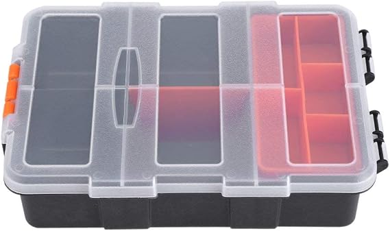 Plastic Heavy-Duty Tool Storage Box Two-Layer Components Storage Case Organizer Small Parts Tool Box