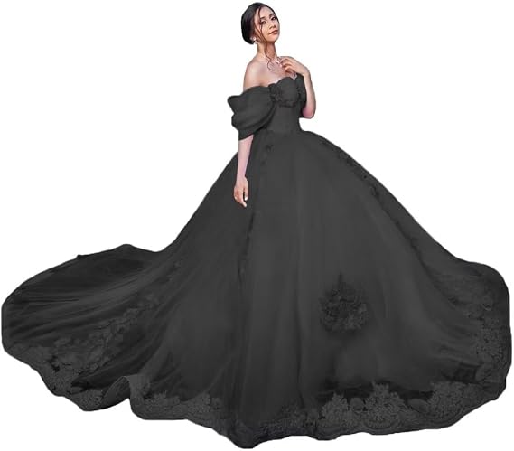 Mouccy 3D Flower Sweet 16 Dress Off Shoulder Quinceanera Dresses Ball Gown
