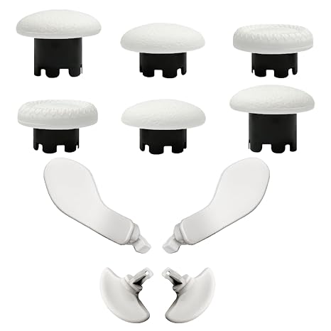 10 Pack Metal Paddles Replacement for PS5 Dualsense Edge Controller,6 Metal Thumbsticks Triggers Buttons Repair Parts for PS5 Edge Controller Replacement Parts(White)