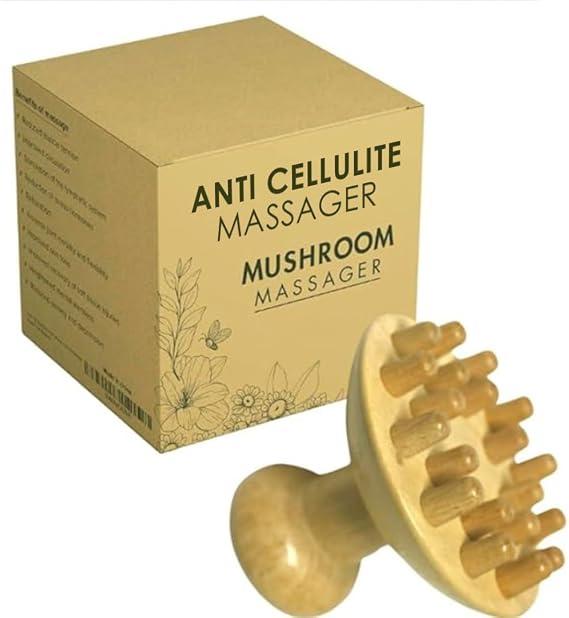 Anti Cellulite Massager Mushroom Brush, maderoterapia, Fascia Blaster Wood Therapy, Body Lymphatic Drainage Wooden Tool, Relax and Tone, Madera para masajes reductores