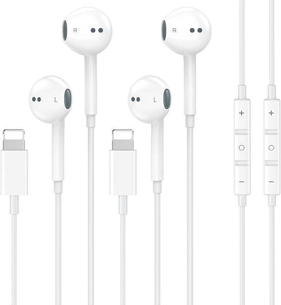 [Apple MFi Certified] Wired Headphones for iPhone Earbuds with Built-in Microphone & Volume Control Nosie Reduction Earphones Headsets Compatible with iPhone 14 13 12 11 Pro Max XS XR X 8 7, 2 Pack