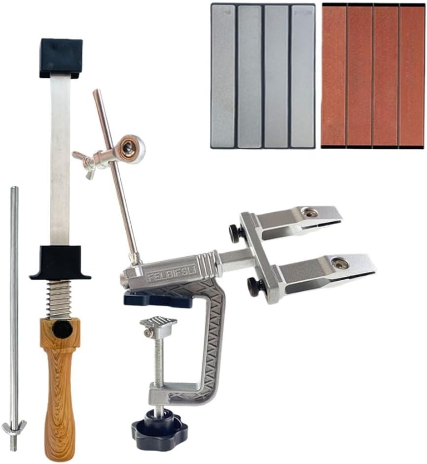 Multi-Function Clamp Angle Knife Sharpener Securely fixed to the table and easy to use with compatible polishing discs and precise angle settings. Suitable for a variety of knives Angle
