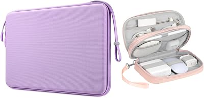FINPAC 13-inch Hard Laptop Sleeve Case Lilac  Travel Electronic Bag Pink