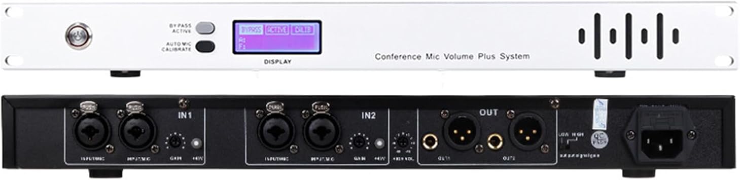 Automatic Feedback Suppression, 4 Channels Feedback Frequency Shifter for Microphone, Anti-Howling, with LCD Display, for Performance Stage Conference