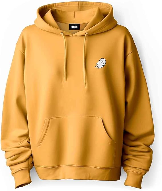 DALIX Embroidered Ghost Hoodie Soft Fleece Hood Sweatshirt Mens