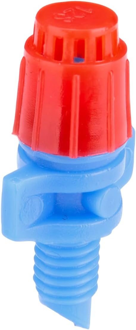 Raindrip 360JET010B, Micro Spray Jet, Full-Circle Pattern, 12 Stream, with 10-32 Threaded Inlet, Drip Irrigation Emitters for Drip Irrigation Gardening Systems, 10-Pack, Blue with Red