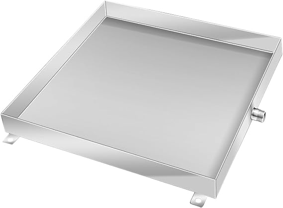 Air Conditioner Drip Pan 304 Stainless Steel Air Conditioner Drain Pan, Washing Machine Drain Pan with Drain Hole, for Window Ac and Mini Split Units Heat Pump Systems(50x50cm/20x20in)