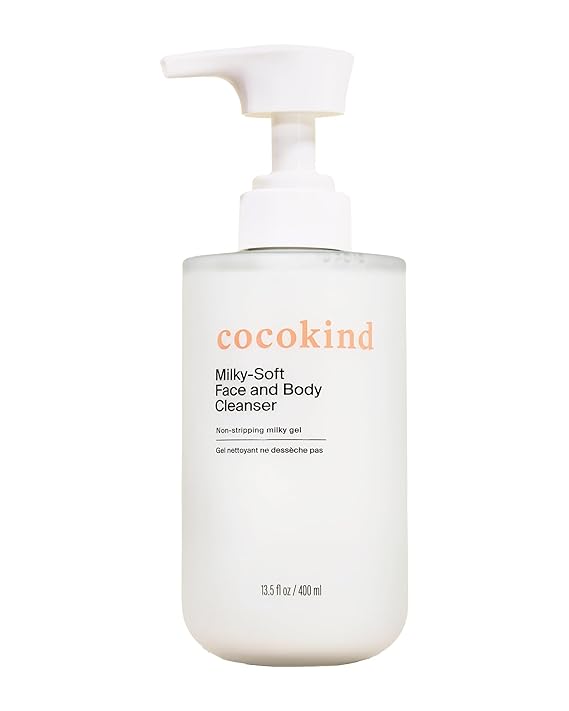Cocokind Milky-Soft Face and Body Cleanser, Hydrating Facial & Body Wash for Sensitive Skin, Gentle Cleanser with Ceramides, Fragrance-Free & Clinically Tested, 13.5 oz