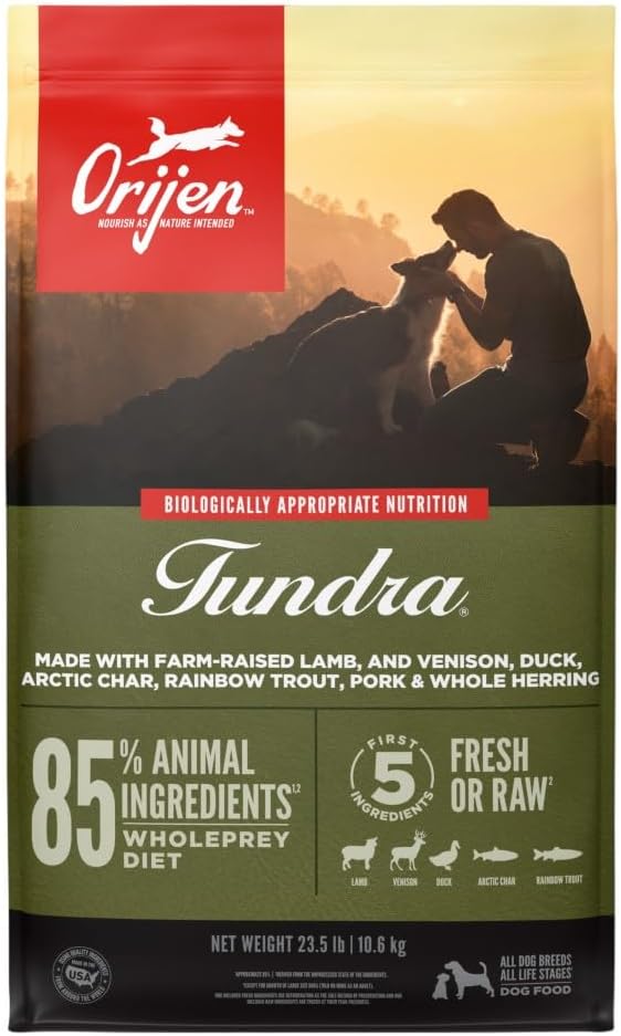 ORIJEN Poultry Free WHOLEPREY Dry Dog Food Tundra Recipe 23.5lb Bag
