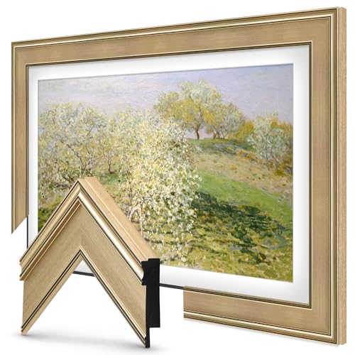 Champagne 65 Premiere Deco TV Frame - Compatible ONLY with Samsung The Frame TV and Pro TVs Fits 2021-2026, LS03A, LS03B,LS03C,LS03D,LS03FA,LS03FW
