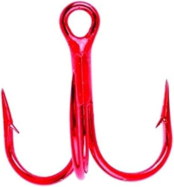 Eagle Claw L934RDGH-4 Lazer Sharp Treble Hooks, 5-Pack, Size-4, Red