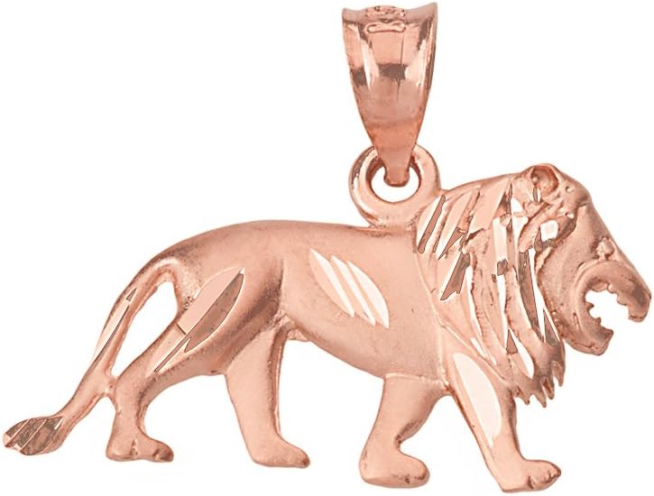 Animal Kingdom Full Body Lion Leo Zodiac Sign Pendant (10k Rose-Gold)