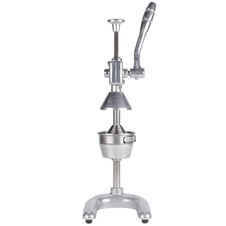 Nemco 55850 Manual Crank Type Heavy Duty Easy Citrus Juicer with Fasteners and Removable Strainer Cone and Easy-to-Grip Handle for Restaurant and Cafe | 7.5"W 8.87"D 19.25"H, Stainless Steel, NSF