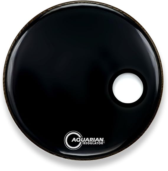 Aquarian Drumheads RSM16BK Regulator Black 16-inch Bass Drum Head, gloss black