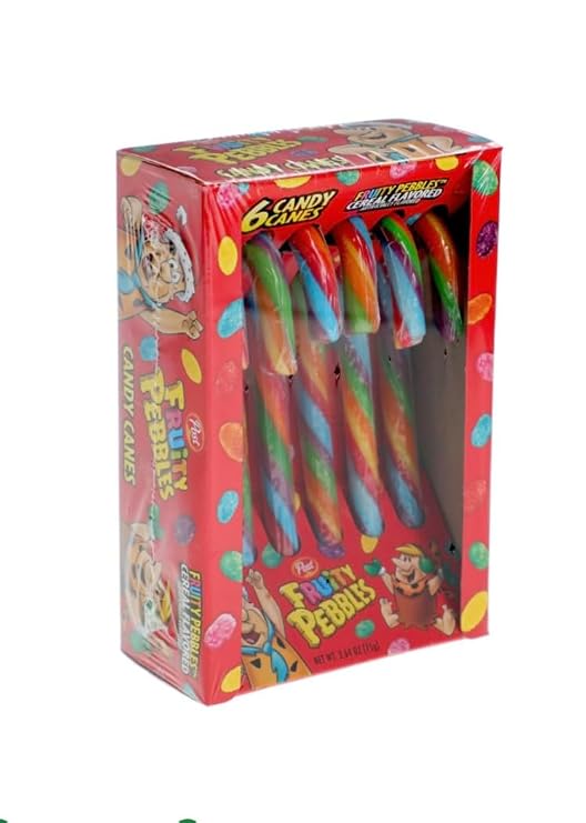 Post Fruity Pebbles, Pebbles Cereal Candy Canes - 2.64oz/6ct (3)