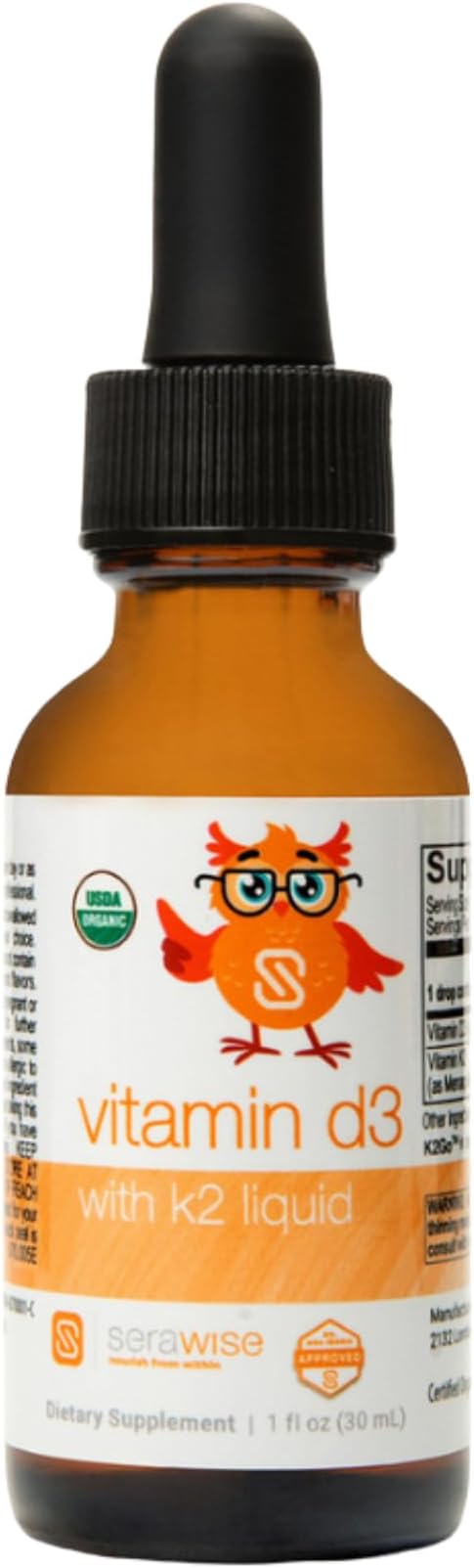 Organic Liquid Vitamin D3 w/ K2 by Dr. Ana Maria Temple | 1 Fl Oz