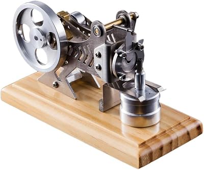 Vacuum Engine Flame Eater Engine Motor Model with Wood Base