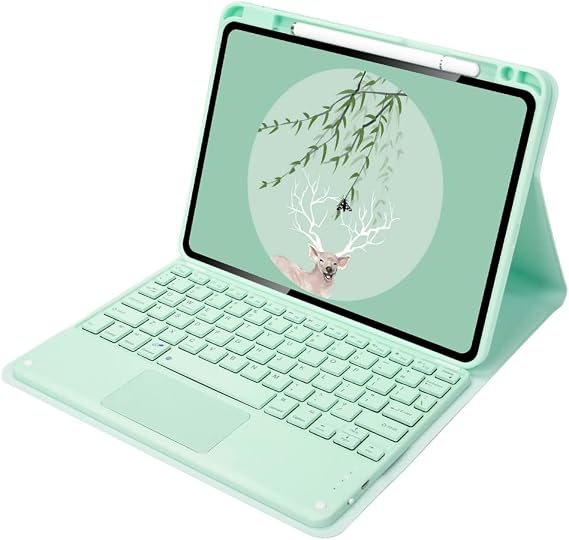 Lemore for iPad 10 Keyboard Case with Touch Trackpad Keyboard for iPad 10th Generation 2022 10.9'' English QWERTY Keyboard Rechargeable,Tablet Stand Protective Cover with Pencil Holder (mint)