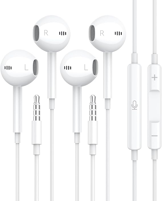 Wired Earbuds [Clear Call Mic], 3.5mm Headphones for iPhone/iPad/Radio